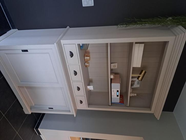 Landelijke vitrinekast, Huis en Inrichting, Kasten | Vitrinekasten, Gebruikt, 200 cm of meer, 100 tot 150 cm, 50 tot 75 cm, Met lade(s)