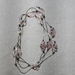 Mooie ketting zilver roze, Handtassen en Accessoires, Kettingen, Ophalen of Verzenden, Zo goed als nieuw, Roze, Zilver