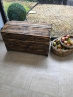Koffer houten kist  salontafel of stokkeer, Minder dan 50 cm, 100 tot 150 cm, Minder dan 50 cm, Teakhout