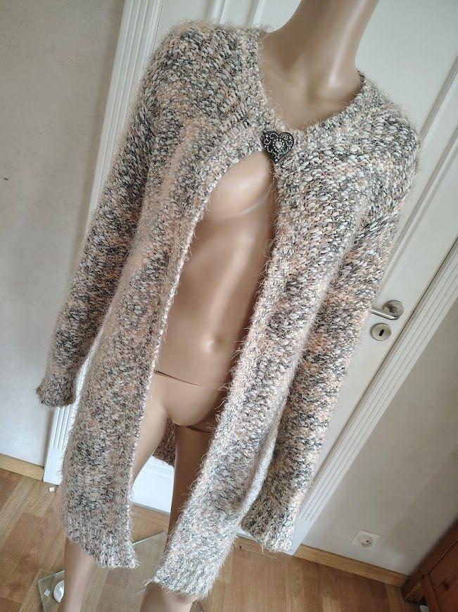 lange gebreide vest met siergesp, Kleding | Dames, Truien en Vesten, Verzenden