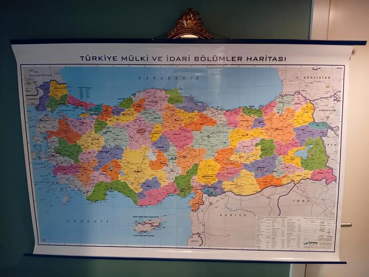 Landkaart Turkije., Boeken, Atlassen en Landkaarten, Landkaart, Ophalen