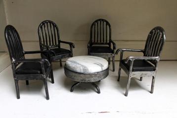 Ensemble Bistro Miniature - métal - table avec 4 chaises