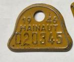 Plaque vélo 1946 Hainaut, Ophalen of Verzenden, Gebruikt