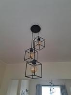 Zwarte lamp., Huis en Inrichting, Lampen | Hanglampen, Ophalen, Zo goed als nieuw, Glas, 75 cm of meer