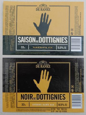 Bieretiket Dottignies Saisan & Noir Brouwerij De Ranke 8o8