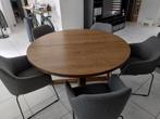 Tafel en stoelen in de woonkamer, Huis en Inrichting, Tafels | Salontafels, Nieuw, Rond, Teakhout, 100 tot 150 cm