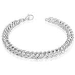 Stalen herenarmband Curb Cuban Link - 8mm - OP=OP!, Ophalen of Verzenden, Nieuw, Zilver, Staal