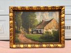 Boerenhoeve in landschap , schilderij, Antiek en Kunst, Ophalen