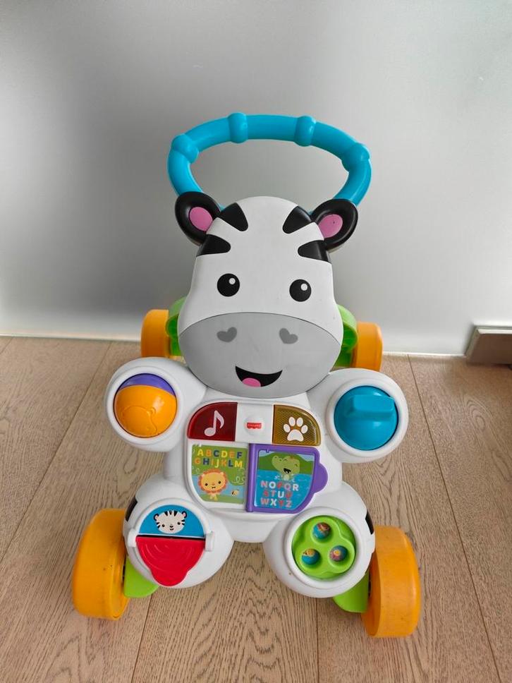 Zebra looptrainer van Fisher-Price, Kinderen en Baby's, Speelgoed | Fisher-Price, Zo goed als nieuw, Duw- of Trekspeelgoed, Met licht