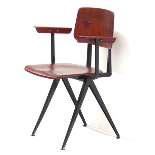 Vintage schoolstoel model S16 van Galvanitas jaren 60 stoel, Huis en Inrichting, Barkrukken, Gebruikt, Hout, Metaal, Ophalen of Verzenden