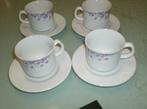4 mooie tassen + bordjes, Enlèvement, Comme neuf, Tasse(s) et/ou soucoupe(s)