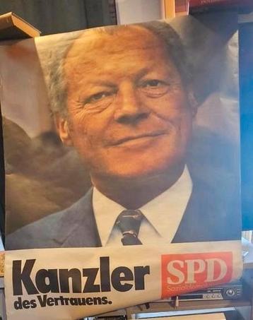 Historische originele poster Willy Brandt uit de 70´'s 