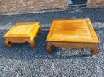 Grote 100x100 & kleine 70x70 salontafel teak, Huis en Inrichting, Ophalen, Gebruikt
