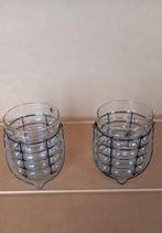 vaas, kaarshouder, glas, metaaldraad, Huis en Inrichting, Ophalen, Gebruikt