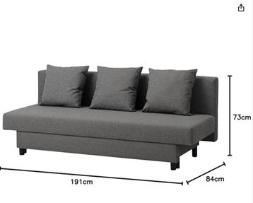IKEA ASARUM driezitsslaapbank grijs beschikbaar voor biedingen