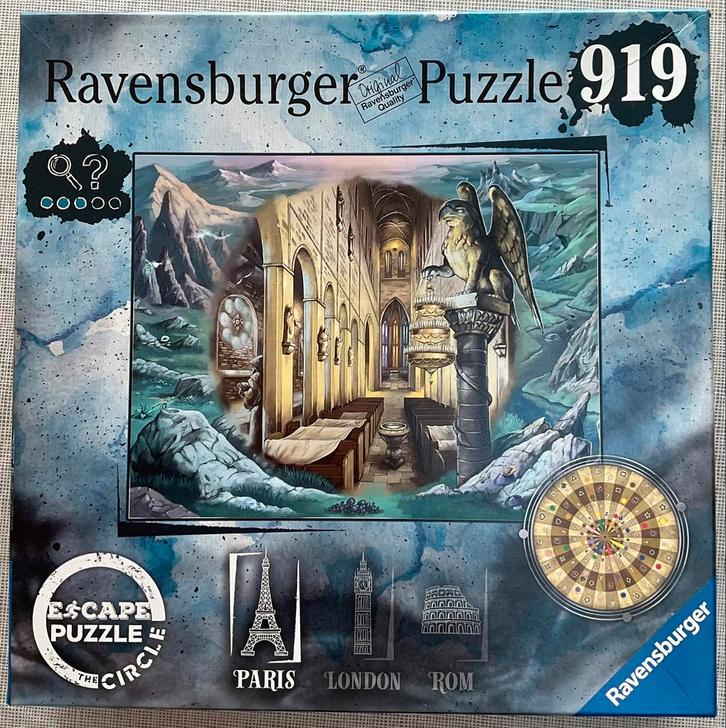 Escape puzzel Paris van Ravensburger 919 stukjes, Hobby en Vrije tijd, Denksport en Puzzels, Zo goed als nieuw, Legpuzzel, Ophalen of Verzenden