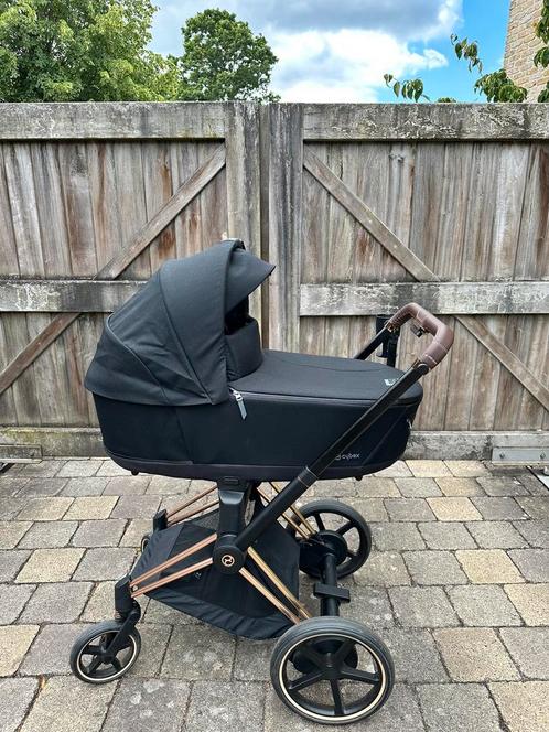 Cybex Priam Lux Carry Cot- Sepia Black incl.regenhoes, Kinderen en Baby's, Kinderwagens en Combinaties, Zo goed als nieuw, Kinderwagen