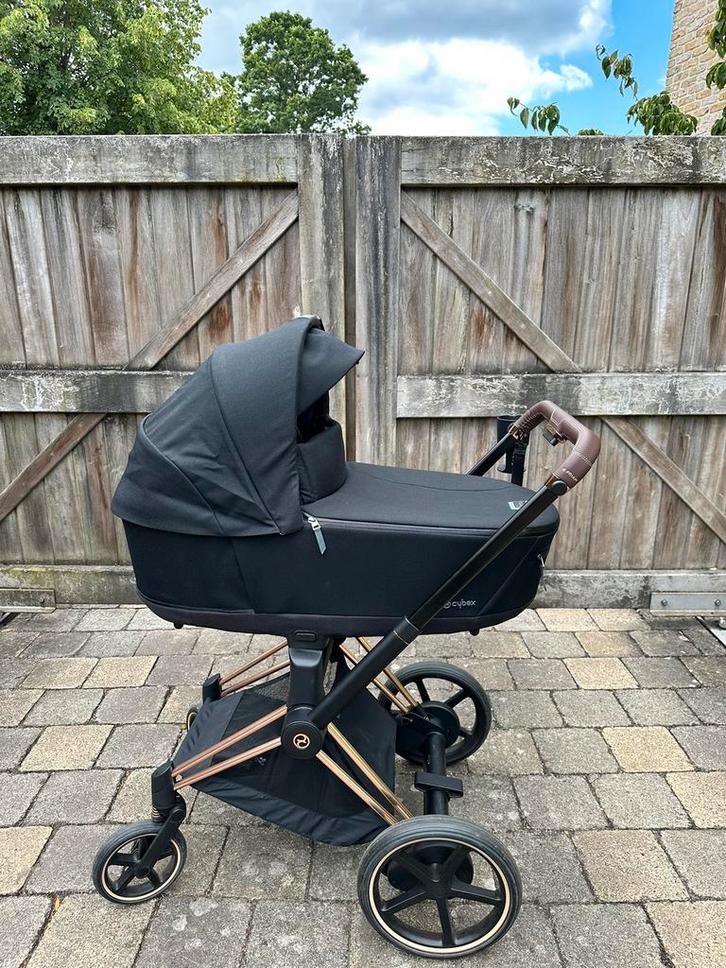 Cybex Priam Lux Carry Cot- Sepia Black incl.regenhoes, Kinderen en Baby's, Kinderwagens en Combinaties, Zo goed als nieuw, Kinderwagen