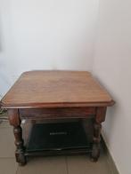 Eiken bijzettaffel, Minder dan 55 cm, Gebruikt, Vierkant, Hout