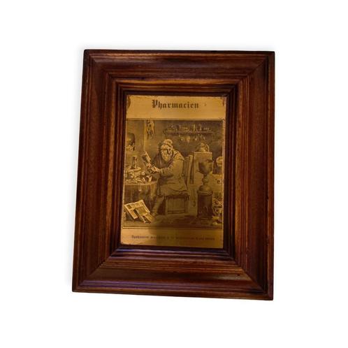 Oude gravure „Uhrmacher” The Watchmaker — massief hout met l, Antiek en Kunst, Kunst | Etsen en Gravures, Ophalen of Verzenden