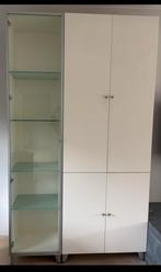 Kast Hülsta wit + vitrinekast H223 cm B80cm + 48cm D40cm, Ophalen, 200 cm of meer, 50 tot 100 cm, Modern