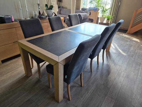 Complete eet- en zitkamer, Huis en Inrichting, Complete eetkamers, Zo goed als nieuw, 4 tot 6 stoelen, Ophalen