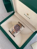 Rolex zilver met bruin, Handtassen en Accessoires, Horloges | Dames, Ophalen of Verzenden, Zo goed als nieuw, Zilver, Rolex