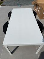 Witte uitschuifbare eettafel, Huis en Inrichting, Tafels | Eettafels, 200 cm of meer, 50 tot 100 cm, Gebruikt, Rechthoekig