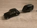 Voiture miniature Citroën 2CV avec caravane (échelle 1/43), Hobby & Loisirs créatifs, Enlèvement ou Envoi, Comme neuf, Voiture