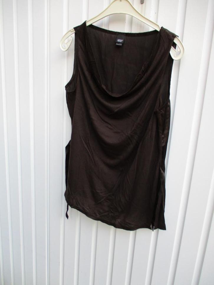 Fijn bruine blouse topje met frons Esprit mt XL, Kleding | Dames, Grote Maten, Zo goed als nieuw, Shirt of Top, Bruin, Ophalen of Verzenden