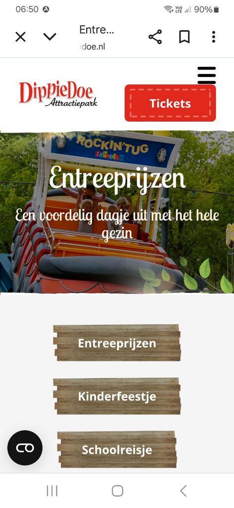 4 tickets dippiedoe, Tickets en Kaartjes, Recreatie | Pretparken en Attractieparken