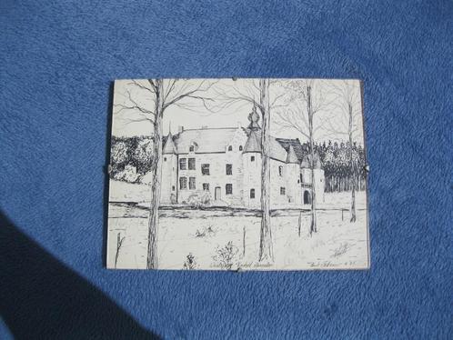 Gesigneerde pentekening uit 1987 kasteel Sterrebos, Antiek en Kunst, Kunst | Tekeningen en Fotografie, Ophalen