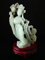 jade beeld Chinese geisha met lange sluier, Antiquités & Art, Art | Art non-occidental, Enlèvement