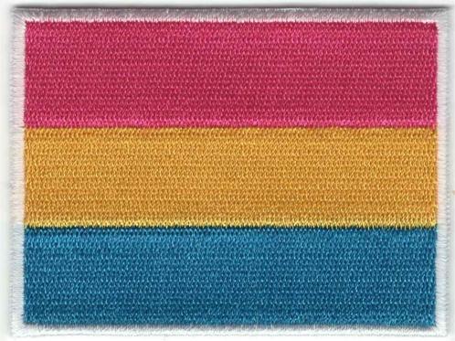 Pansexueel vlag stoffen opstrijk patch embleem, Collections, Vêtements & Patrons, Neuf, Envoi
