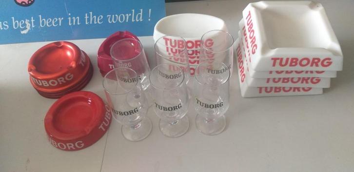 Tuborgcollectie , glazen en asbakken, Verzamelen, Biermerken, Gebruikt, Ophalen