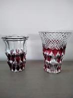 2 vases en cristal du Val Saint Lambert en excellent état, Antiquités & Art, Antiquités | Verre & Cristal, Enlèvement ou Envoi