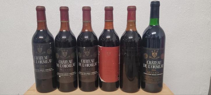 6x Château de L'Ormeau, Médoc (8€/fles), Verzamelen, Wijnen, Zo goed als nieuw, Rode wijn, Frankrijk, Vol, Ophalen