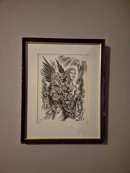 Albert Decaris, gravure 'L'Europe', Antiek en Kunst, Kunst | Etsen en Gravures, Ophalen