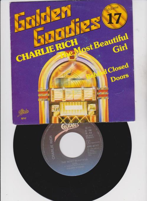 Charlie Rich – The Most Beautiful Girl / Behind Closed Doors, Cd's en Dvd's, Vinyl Singles, Zo goed als nieuw, Single, Pop, 7 inch