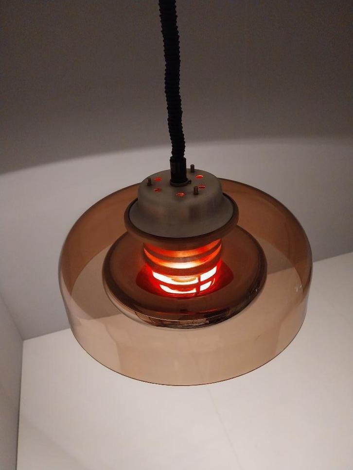 Vintage Herda Hanglamp, Jaren 70, Huis en Inrichting, Lampen | Plafondlampen, Gebruikt, Kunststof, Metaal, Ophalen of Verzenden