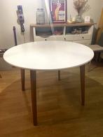 JYSK Table à manger ronde blanche, Maison & Meubles, Comme neuf, 100 à 150 cm, 100 à 150 cm, Scandinave