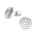 Boucles d'oreilles rondes pour dames en acier chirurgical, Autres matériaux, Puces ou Clous, Enlèvement ou Envoi, Argent
