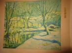 Peinture José wolff 1929 Adam D  paysage hivernal, Antiquités & Art, Enlèvement ou Envoi