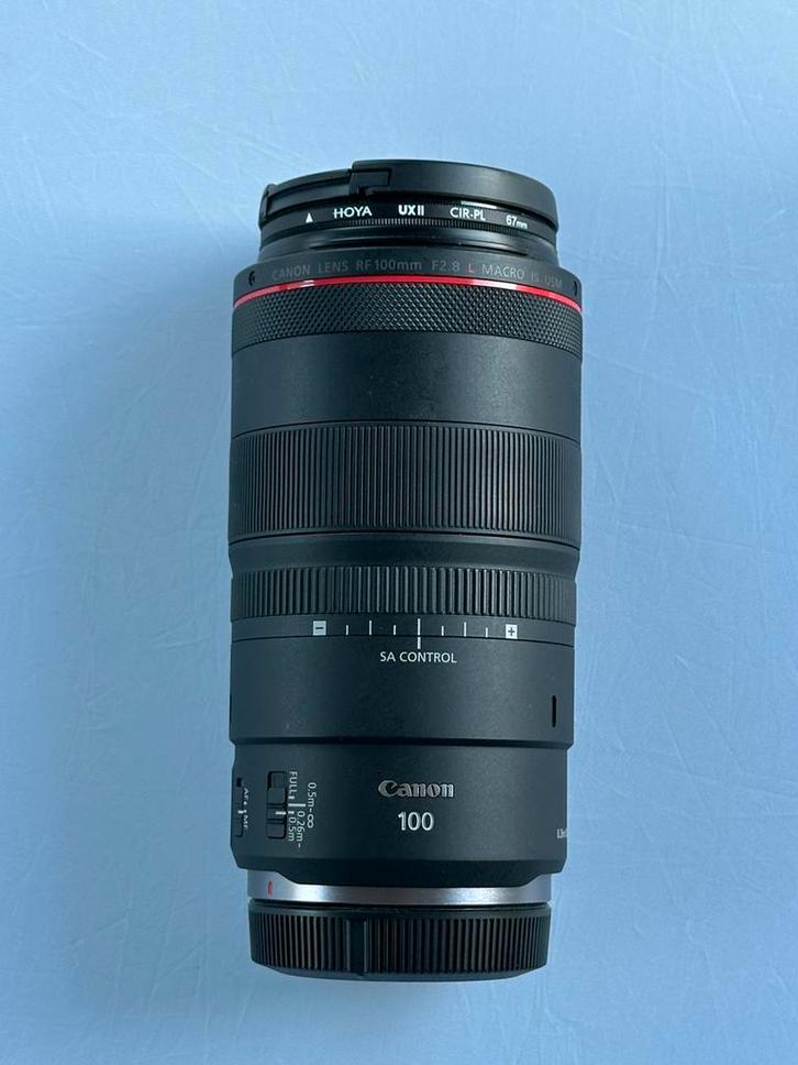Canon RF 100 mm f/2,8 L Macro IS USM + Circ Pol. Filter, Audio, Tv en Foto, Foto | Lenzen en Objectieven, Zo goed als nieuw, Macrolens