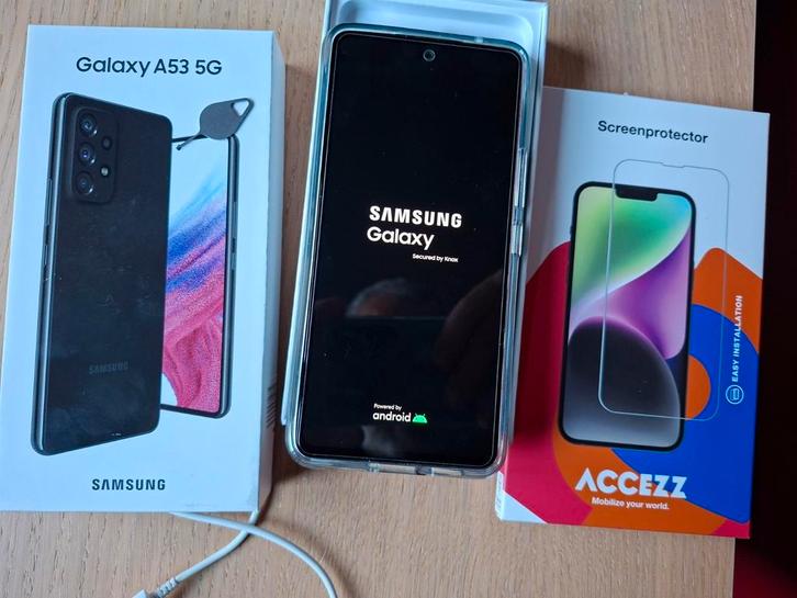 Samsung Galaxy A53 5G met cover en screenprotector, Telecommunicatie, Mobiele telefoons | Samsung, Zo goed als nieuw, Overige modellen