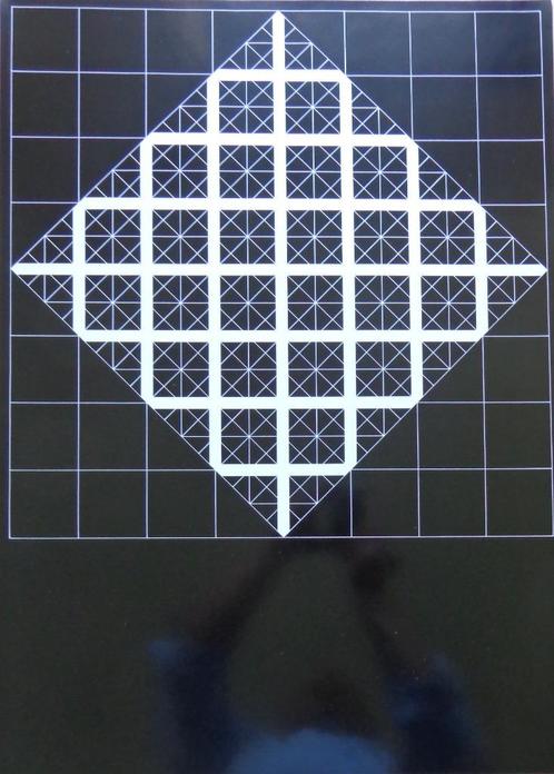 MARC VERSTOCKT / GEOMETRIE / ZW-W LITHO / 70x50cm / SIG 1976, Antiek en Kunst, Kunst | Litho's en Zeefdrukken, Ophalen of Verzenden
