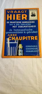 Emaille Reclame Homeopatische middelen 1936, Reclamebord, Gebruikt, Ophalen of Verzenden
