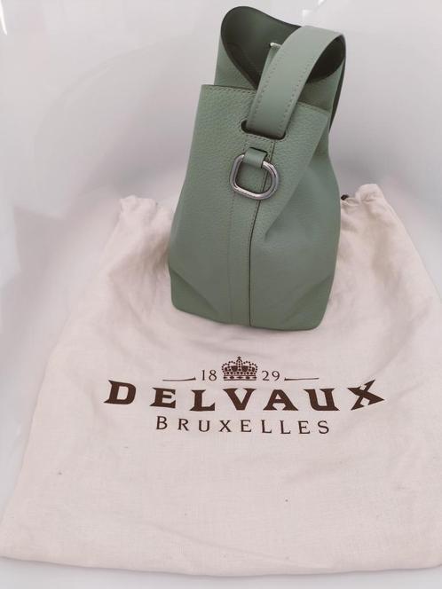 Schoudertas Delvaux DEUX, Handtassen en Accessoires, Tassen | Schoudertassen, Zo goed als nieuw, Overige merken, Groen, Leer, Ophalen of Verzenden