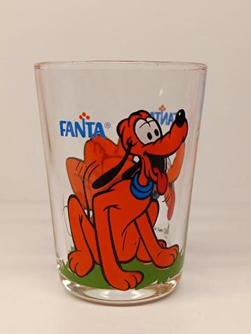 Disney Pluto Fanta 70's Retro glas, Ophalen of Verzenden, Zo goed als nieuw