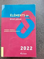 Eléments de droit pénal - la charte 2022, Boeken, Studieboeken en Cursussen, Ophalen of Verzenden, Zo goed als nieuw, Hoger Onderwijs